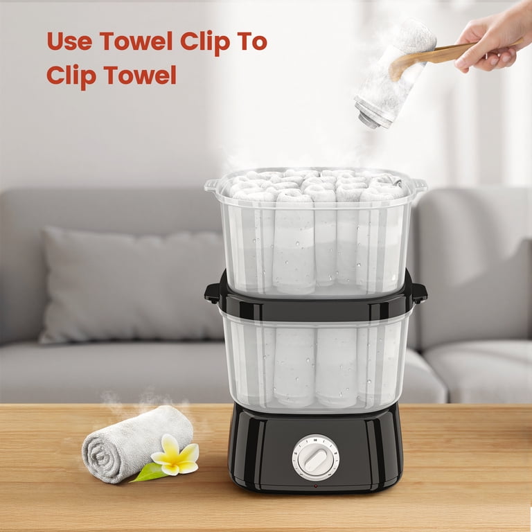 Double Layer Hot Towel Steamer, 450W Fast Heating Portable Towel