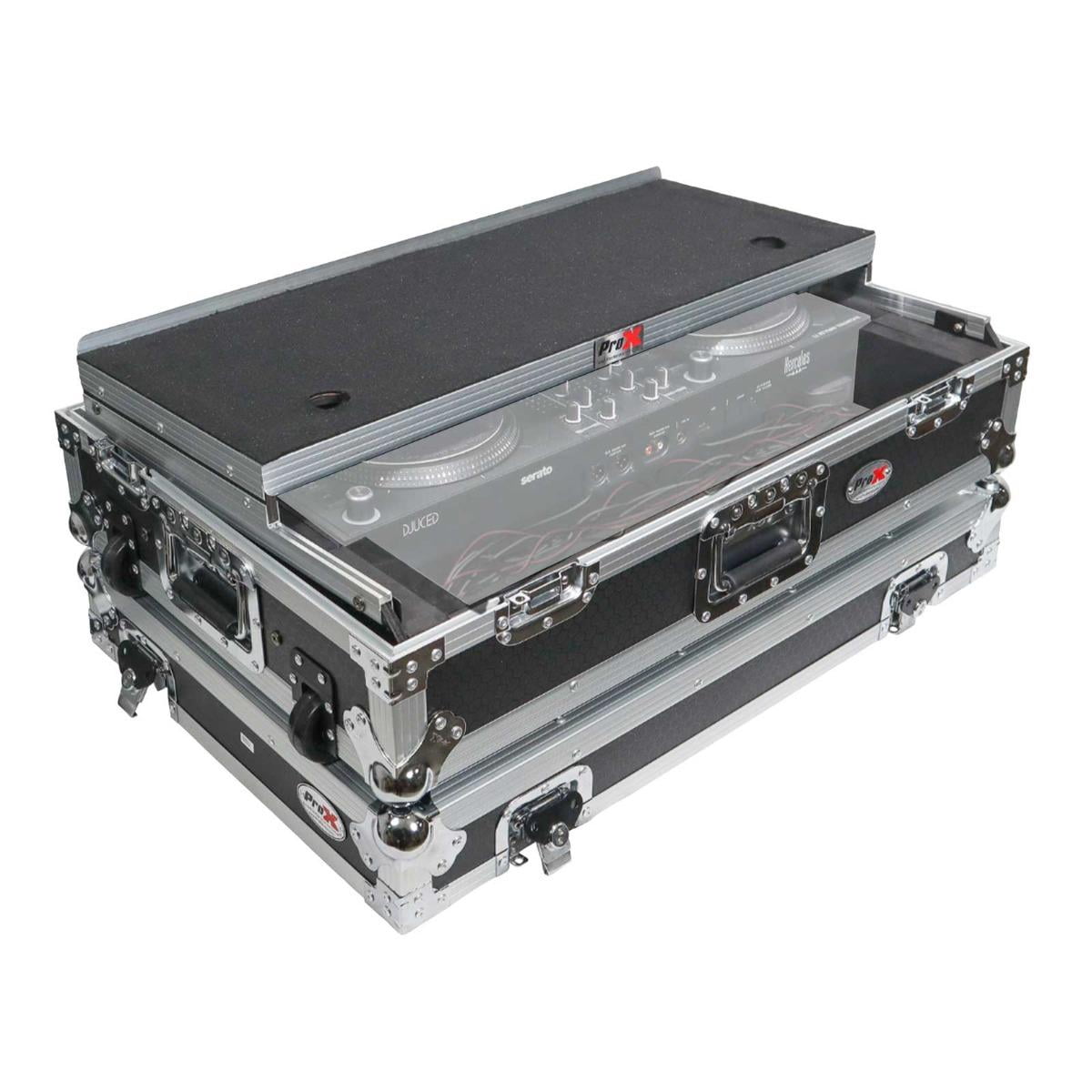 ProX XS-HIT7WLT ATA Flight Road Case for Hercules T7 Inpulse Controller with Laptop Shelf 1U Rack Space and Wheels