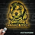 thumbnail image 3 of Craftnamesign Custom Golden Doodle Metal Wall Art LED Light, Labradoodle Sign, Dog Wall Decor, 3 of 5