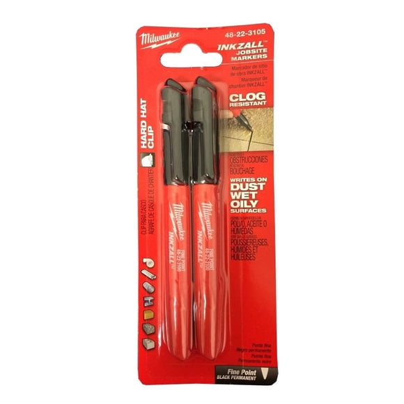 Marcador Milwaukee 48-22-3105 Paquete de 2 Negro Punta Fina