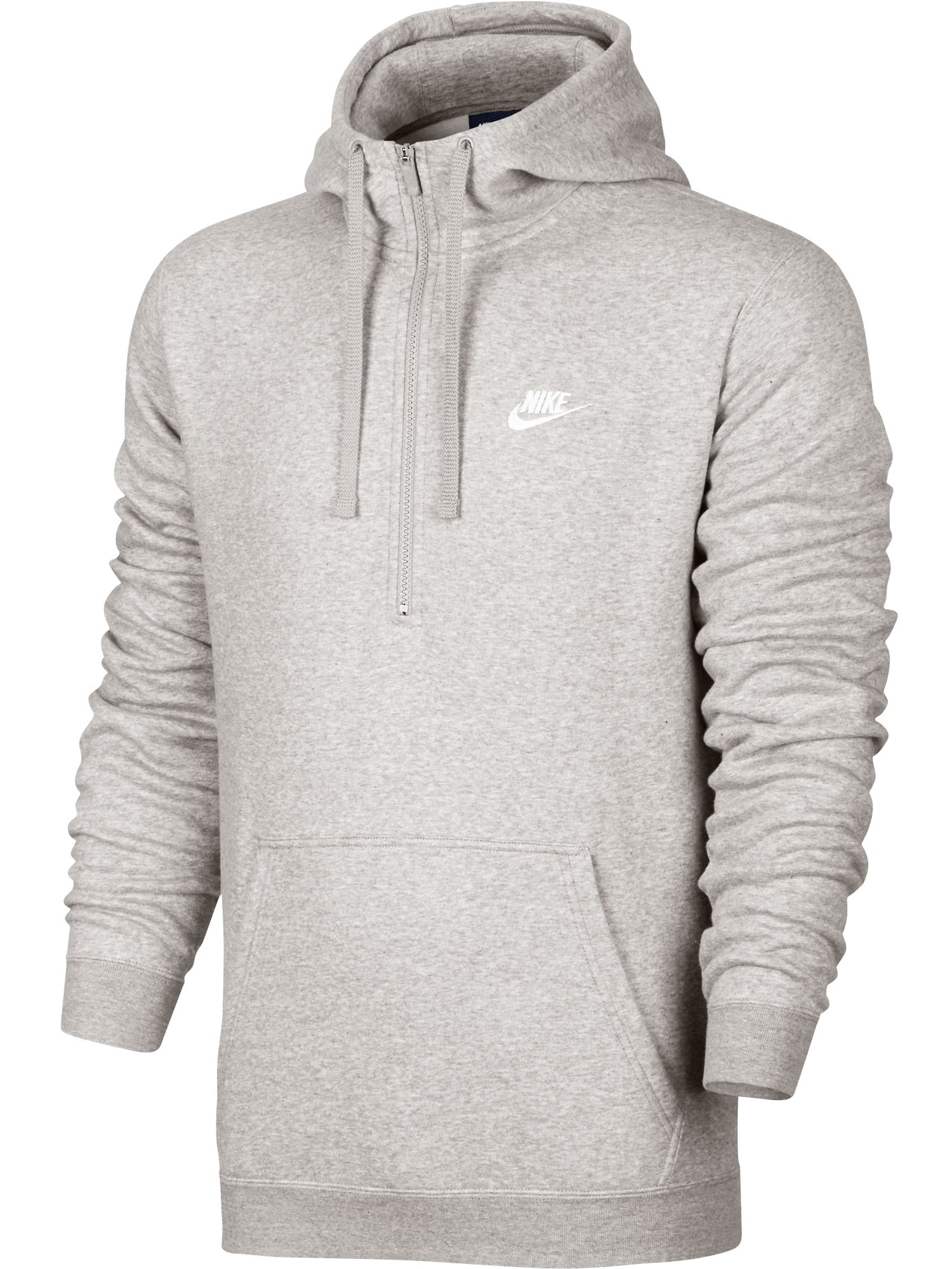 Nike - Nike Club Half Zip Longsleeve Men's Hoodie Grey/White 812519-063 ...