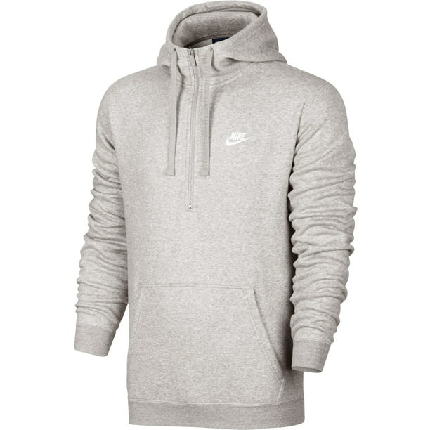 Nike - Nike Club Half Zip Longsleeve Men's Hoodie Grey/White 812519-063 ...