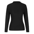 thumbnail image 3 of YUNAFFT Women's Fashion Sweater Clearance, Women's Long Sleeved Solid Color Top High Neck Slim Sweater High Neck Sweater, 3 of 5