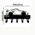 thumbnail image 2 of IVV Metal Key Holder in Racing Car Design | Sleek Wall-Mounted 5-Hook Organizer for Keys and Small Accessories | 9.8x5in, Black, 1 Pack, 2 of 6