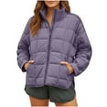 thumbnail image 7 of YueHuiYing Womens Quilted Lightweight Jackets Round Neck Coats Padded Outwear with Pockets, 7 of 7
