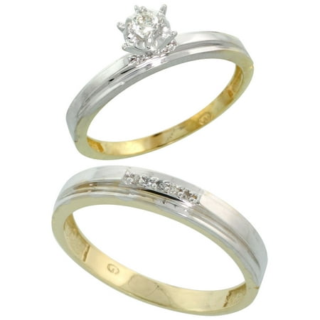 Gold Plated Sterling Silver 2Piece Diamond Wedding 