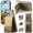 Khaki, variant on Allytechgroup Wallet Case for iPhone 12 Pro / 12 6.1" with Credit Card Slot, RFID Blocking PU Leather Slim Stand Shell Magnetic Closure Shockproof Protective Back Cover Bumper, Black