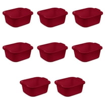 Sterilite 12 Qt. Dishpan, Multi-Purpose Plastic Wash Tub, Kitchen, Sink, Red, Pack of 8