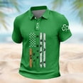 thumbnail image 5 of IWRICH Men's Plus Size Polo Shirts Waffle St. Patrick's Day Shamrock Short Sleeve Tees Casual Slim Fit Holiday Tops Green XL, 5 of 5