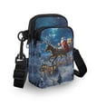 thumbnail image 3 of HELLHERO Adjustable Strap Adjustable Crossbody Bag for Adults Outdoor Travel Daily Use Crossbody Bags Polyester 4.33"x1.97"x7.09" Sugar Skull Roses Galaxy Cosmic Night, 3 of 7