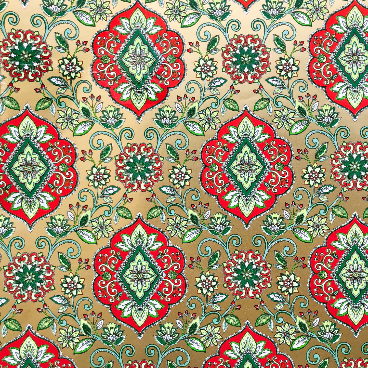 JAM Industrial Bulk Wrapping Paper, 1/Pack, Tapestry Gold Gift Wrap