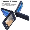 thumbnail image 2 of Dteck for Samsung Galaxy Z Flip 6 Case with Hinge Cover & Built-in Stand & Tempered Glass Screen Protector,Military Grade Drop Protection, Heavy Duty Matte Hard Slim Case for Samsung Z Flip6,Deep Blue, 2 of 7