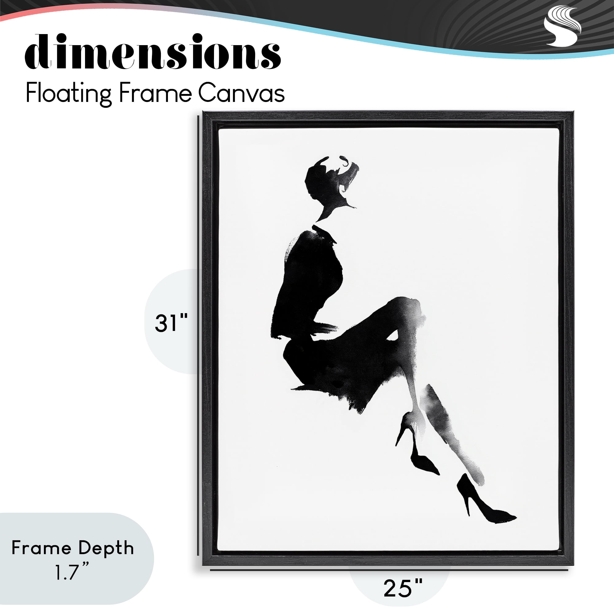Stupell Industries Chic Silhouette Noir Black Framed Floater Canvas Wall Art, design by Svetlana Aleynikova