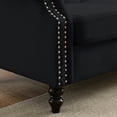 thumbnail image 5 of 79" Chesterfield Sofa Black Velvet for Living Room, 3 Seater Sofa Tufted Couch with Rolled Arms and Nailhead for Living Room, Bedroom, Office, Apartment, 3S+3S, 5 of 14