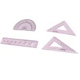 thumbnail image 2 of Zyyini Plastic Ruler,4pcs Ruler Soft Plastic Transparent Cute Pink Angle Length Measuring Tools for Kids Students Studying,Transparent Ruler, 2 of 8