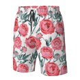 thumbnail image 4 of Logiee Rose Flowers Print Mens Swim Trunks Quick Dry Board Shorts,Breathable Hawaii Beach Shorts Swimwear Bathing Suits-3X-Large, 4 of 6