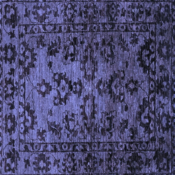 Ahgly Company Indoor Square Abstract Blue Modern Area Rugs, 8' Square