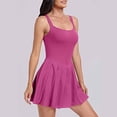 thumbnail image 5 of Prolriy Summer Dresses for Women 2025 Women's Workout Athletic Romper Tennis Dress Sleeveless Sportswear in Summer Dress Fitness Suit Built in Shorts Womens Summer Dresses Hot Pink XL, 5 of 5