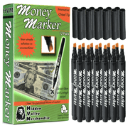HVM Counterfeit Money Detector Pen (12 Counterfeit Pens) - Money Marker Bill Detector Pen with Upgraded Chisel Tip - Detect Fake Bills, Universal False Currency Checker Pack