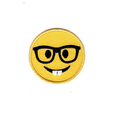 EMBROIDERED Emoji Emoticon Smiley round  Iron On Sew On Patch for Party bag 