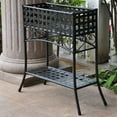 thumbnail image 2 of Mandalay Rectangular Iron Plant Stand - Hammered Verdi Gris, 2 of 2