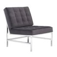 thumbnail image 1 of SD Studio Designs Chaise d'Appoint en Velours Ashlar avec Cadre en Acier - Brun Vison, Chrome, 1 of 7