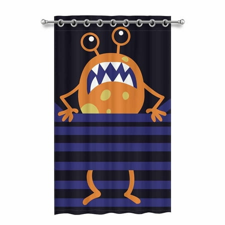 Mkhert Orange Monster Blackout Window Curtain Drapes Bedroom