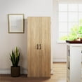 thumbnail image 2 of Mainstays 60" 2 Door Storage Cabinet, Natural, 2 of 15