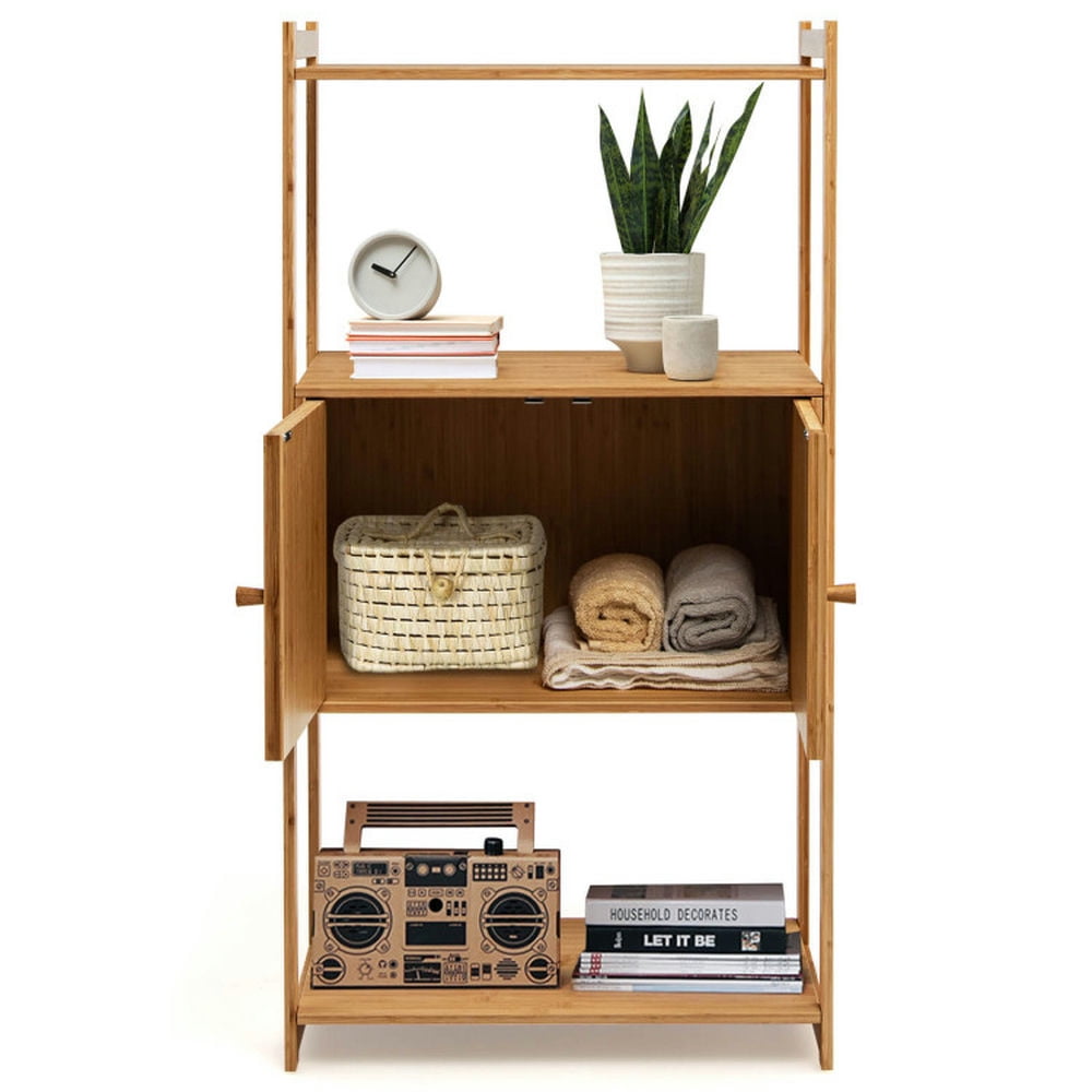 Finihen Bathroom Storage Cabinet, Bathroom Floor Cabinet, Bathroom Bamboo Storage Cabinet with 3 Shelves, for Bathroom, Living Room, Bedroom, Kitchen, Natural Finihen Bathroom Storage Cabinet, Bathroom Floor Cabinet, Bathroom Bamboo Storage Cabinet with 3 Shelves, for Bathroom, Living Room, Bedroom, Kitchen, Natural