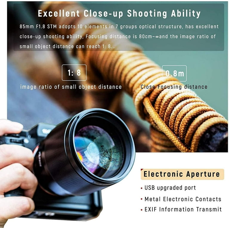 VILTROX 85mm f/1.8 F1.8 Mark II Full-Frame E-Mount Camera VILTROX 85mm f/1.8 F1.8 Mark II Full-Frame E-Mount Camera