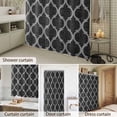 thumbnail image 4 of Bathroom Shower Curtain Moroccan Black Geometric Lattice Waterproof Shower Curtains with Hooks, Vintage Medieval Pattern Bath Curtains Bathtub Curtain Home Decor 72x72in, 4 of 9