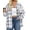 White Plaid, variant on Zeagoo Womens Plus Size Flannel Plaid Shirts Long Sleeve Casual Collared Button Down Shirt Loose Blouse Top