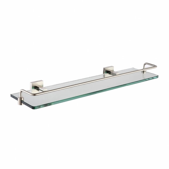 Kraus  Aura Bathroom Shelf with Railing in Brushed Nickel