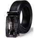 thumbnail image 1 of Cinturón de piel con trinquete Barry.Wang para hombre, 3,5 cm, negro, ajustable, 1 of 8