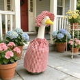 thumbnail image 6 of Porch Bird Outfit Checked Dress Set Cottage Style Garden Statue Apparel 23in Yard Bird Decor For Patio Porch Garden Statue Decoration, 6 of 6