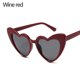 thumbnail image 1 of Love Heart Shaped Sunglasses Women Big Frame Fashion Cute Sexy Retro Cat Eye Vintage Sunglasses Uv400 Protection Unisex 01 Wine red none, 1 of 5