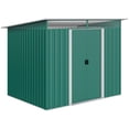 thumbnail image 1 of Outsunny 8.5' x 6' Garden Storage Shed with Skylight, Dark Green, 1 of 10