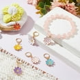 thumbnail image 5 of 12Pcs 6 Colors Alloy Enamel Daisy Flower Charms Locking Stitch Markers with Gold Tone 304 Stainless Steel Leverback Earring Findings, 5 of 5