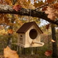 thumbnail image 5 of Kugisaki Outdoor Hanging Bird Feeder Wooden Bird House Feeder Outdoor Yard Garden Decor Unique Gifts, 5 of 6