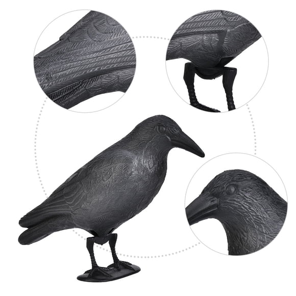 Leurre de Corbeau, Leurre de Corbeau Simulation Unique Outil d'Appât de Chasse au Corbeau Décoration de Vacances Décoration de Bureau Leurre de Corbeau Noir