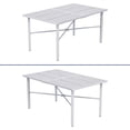 thumbnail image 3 of ModFusion 59-inch Outdoor Dining Table for 6, Gray Furniture Choice with 2-inch Umbrella Hole & Sturdy Iron Frame for Rooms, 3 of 10