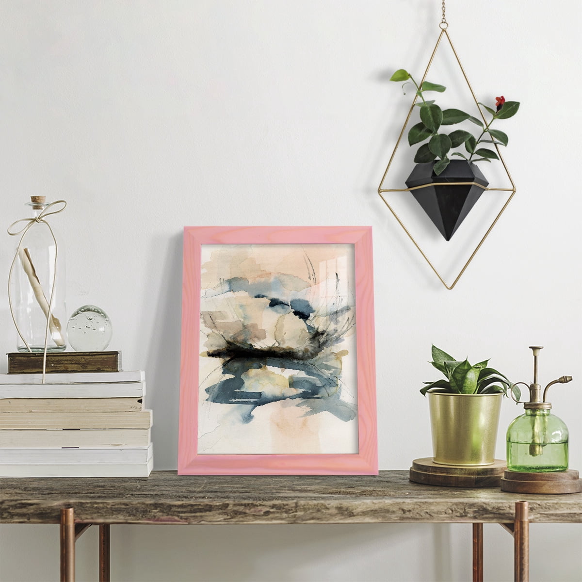 Winter Shoal I - Framed Print w/glass - Sunset Pink