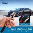 thumbnail image 3 of LAICAIW for Tesla Key Fob Cover Holder, 3 Buttons Soft TPU Key Fob Protector with Leather Key Fob Keychain Fit for Tesla Model 3 Model S Model Y Smart Key Fob Case Black Gold(BP-TSL), 3 of 6