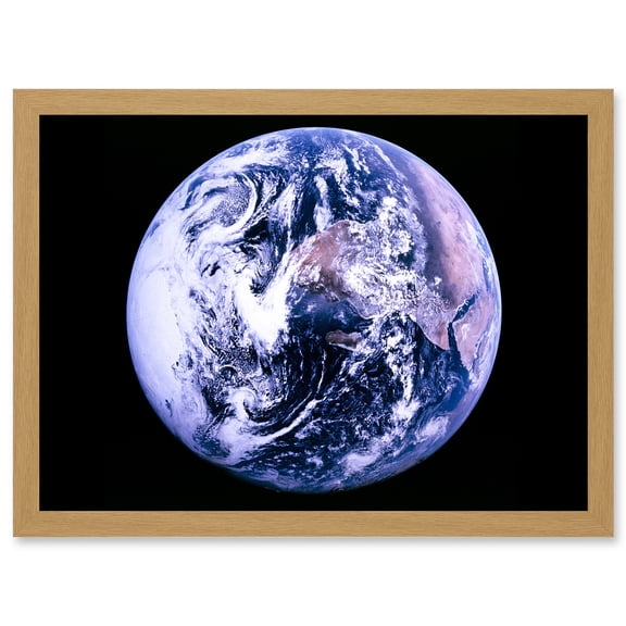Space Nasa Earth Apollo 17 Blue Marble Photograph Artwork Framed Wall Art Print A4