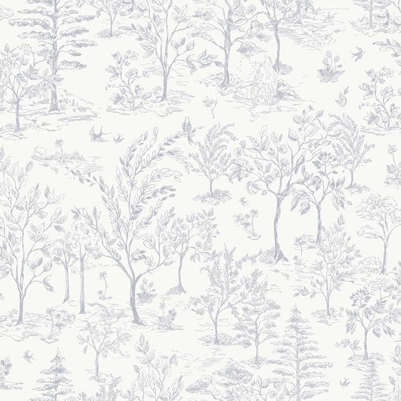 Tempaper Arbor Toile Blue Removable Peel and Stick Wallpaper, 20.5" X 16.5'