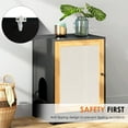 thumbnail image 4 of S-HOME Hidden Cat Litter Box Enclosure With Sisal Door In Black Color, Environmental Friendly Design  42.68 Pound Cat Litter Cabinet With Storage Options, 4 of 8