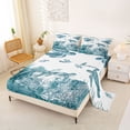 thumbnail image 2 of Erosebridal Ocean Animal Turtle Bed Sheets,White Teal King Sheets For Girls Boys 4-Piece, 2 of 6