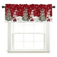 thumbnail image 5 of Innerwin Christmas Cafe Tier Xmas Kitchen Valance Thermal Insulated Short Window Curtain Rod Pocket Half Window Drapes Slot Top Bathroom Scarf Style-C 2pc-Tier Curtain: W:42''x H:45'', 5 of 6