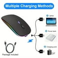 thumbnail image 2 of Silent Ergonomic Wireless RGB Mouse  Rechargeable  Multi-Device for PC Mac iPad Laptop Desktop, 2 of 7