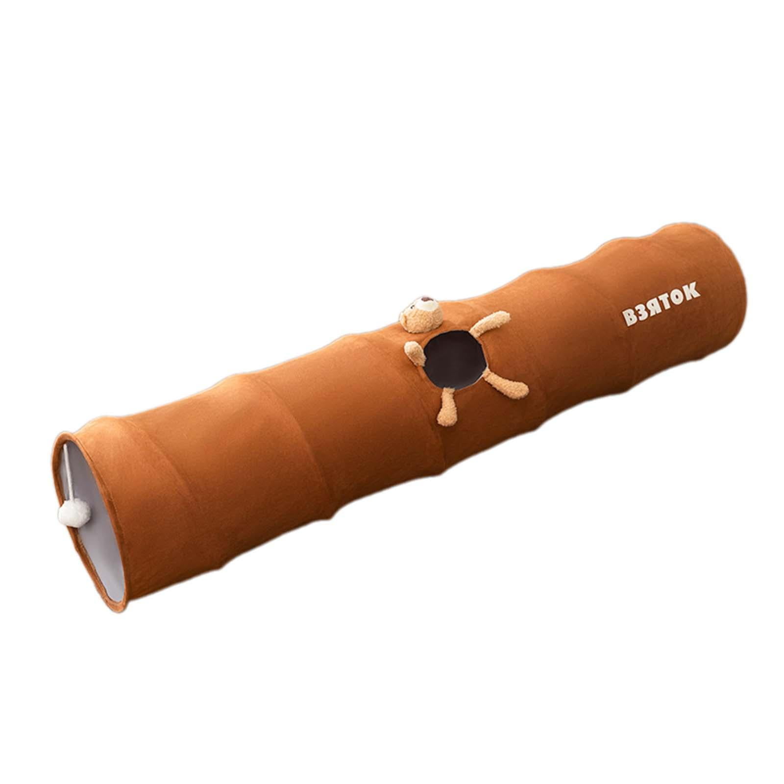 Bvdfgk Cat Tunnel Interactive Toy Length 47.24" Lightweight Cat Tunnel Tube Pet Toy for Brown